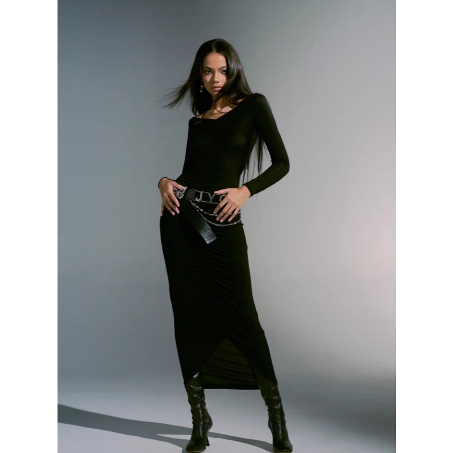 Black Dragon Mesh Dress - Jyosei
