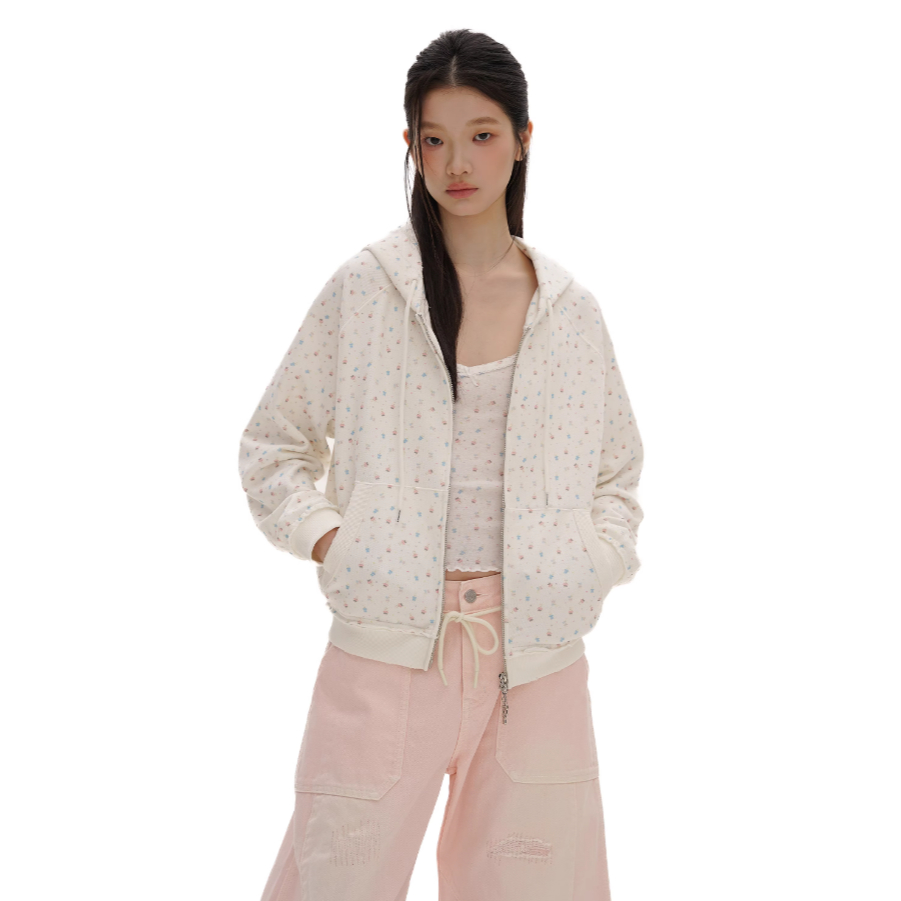 Retro rabbit floral sweater - Moromoro