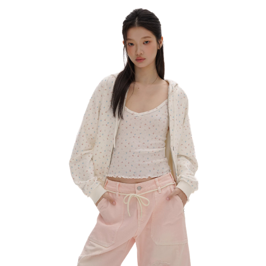 Retro rabbit floral sweater - Moromoro