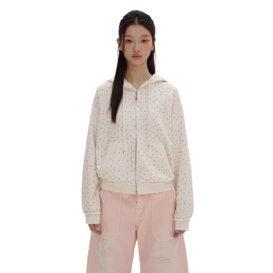 Retro rabbit floral sweater - Moromoro