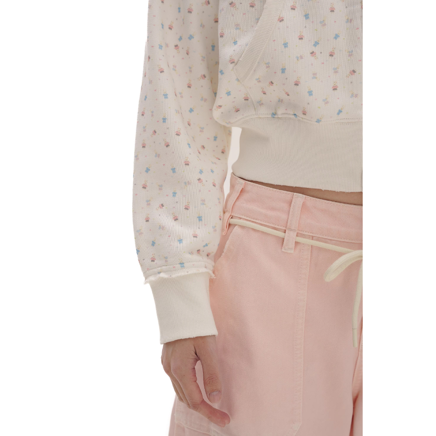 Rabbit printed one-sweater cardigan - Moromoro