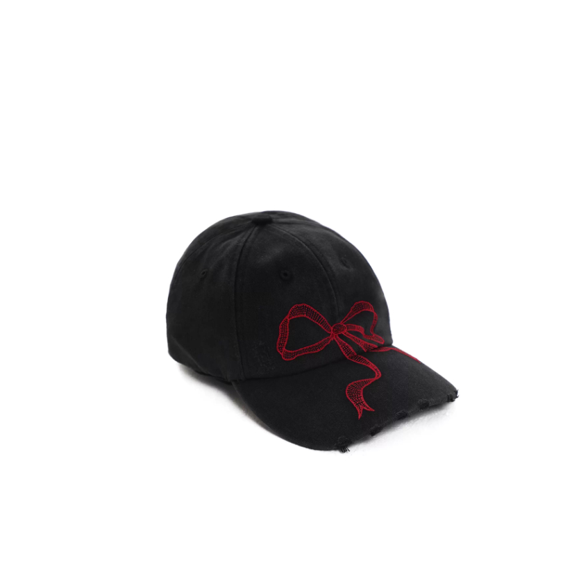 Classic bow baseball cap black - Moromoro