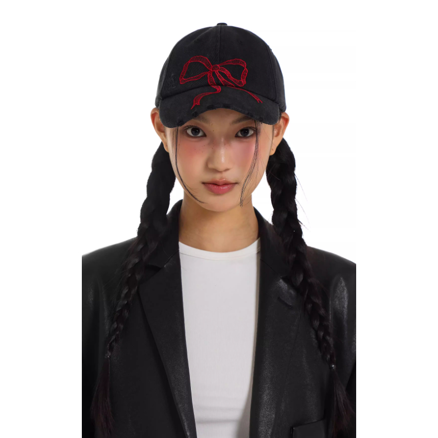 Classic bow baseball cap black - Moromoro