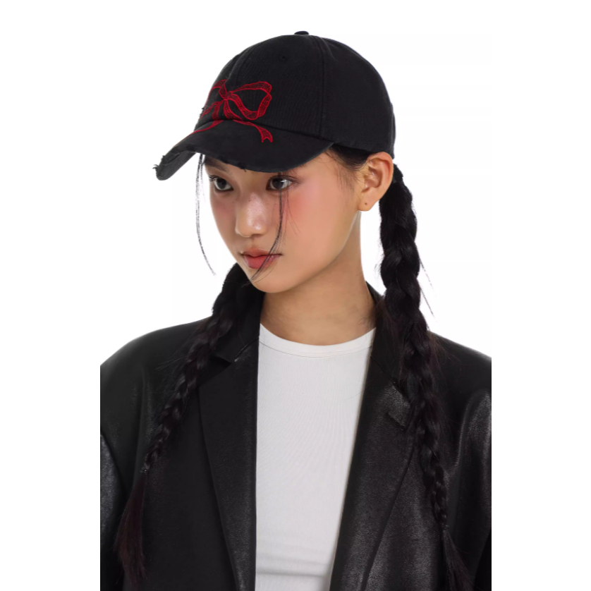 Classic bow baseball cap black - Moromoro