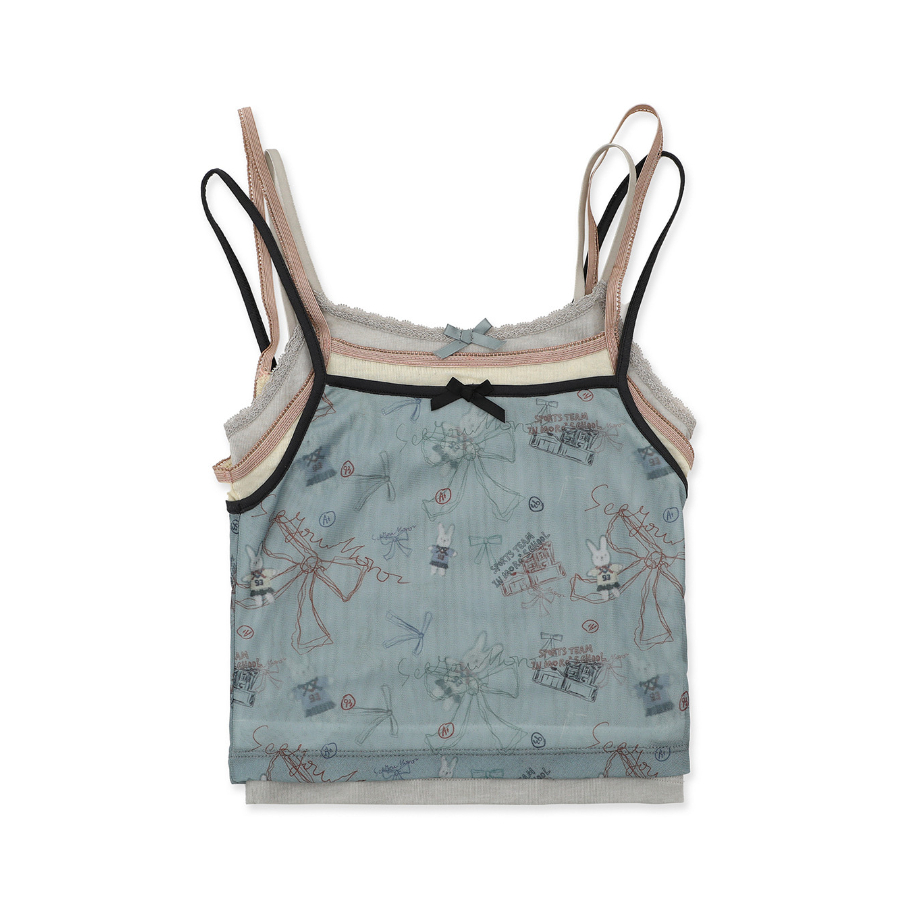 Fake Layered Rabbit Sleeveless - Moromoro