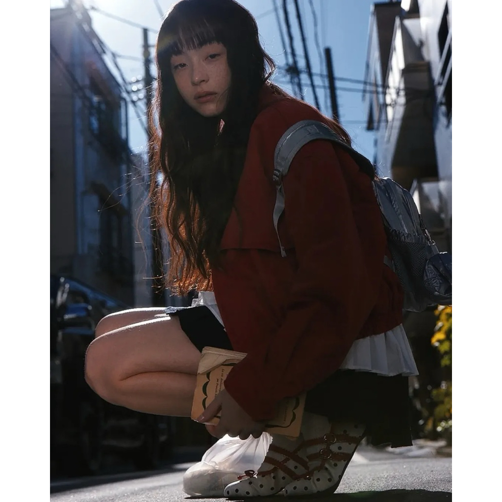 Red velvet ballet dottie shoes - Moromoro