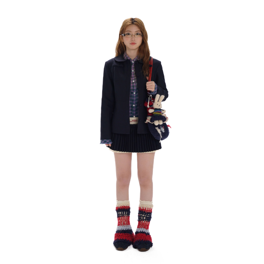 Navy blue short skirt - Moromoro