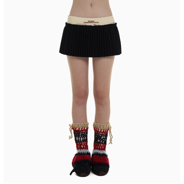 Navy blue short skirt - Moromoro