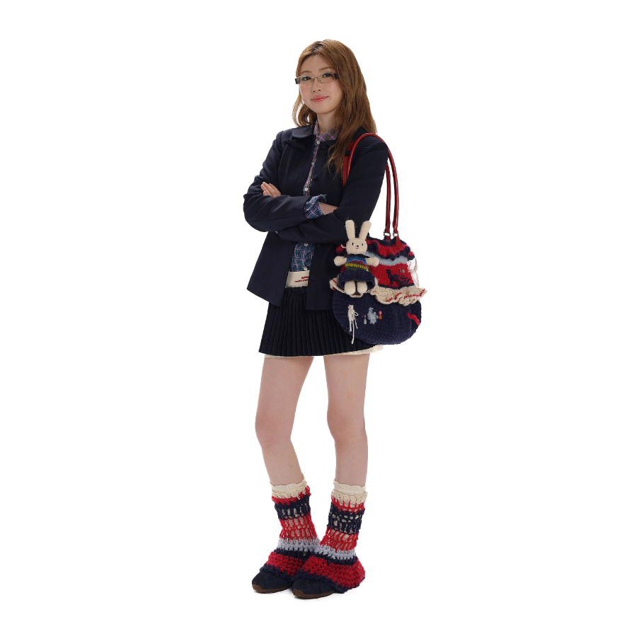 Navy blue short skirt - Moromoro