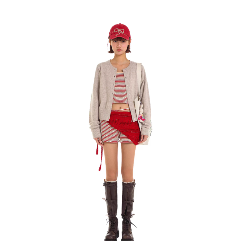 Classic bow baseball cap red - Moromoro