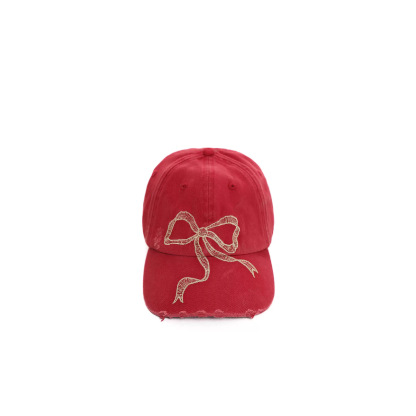 Classic bow baseball cap red - Moromoro