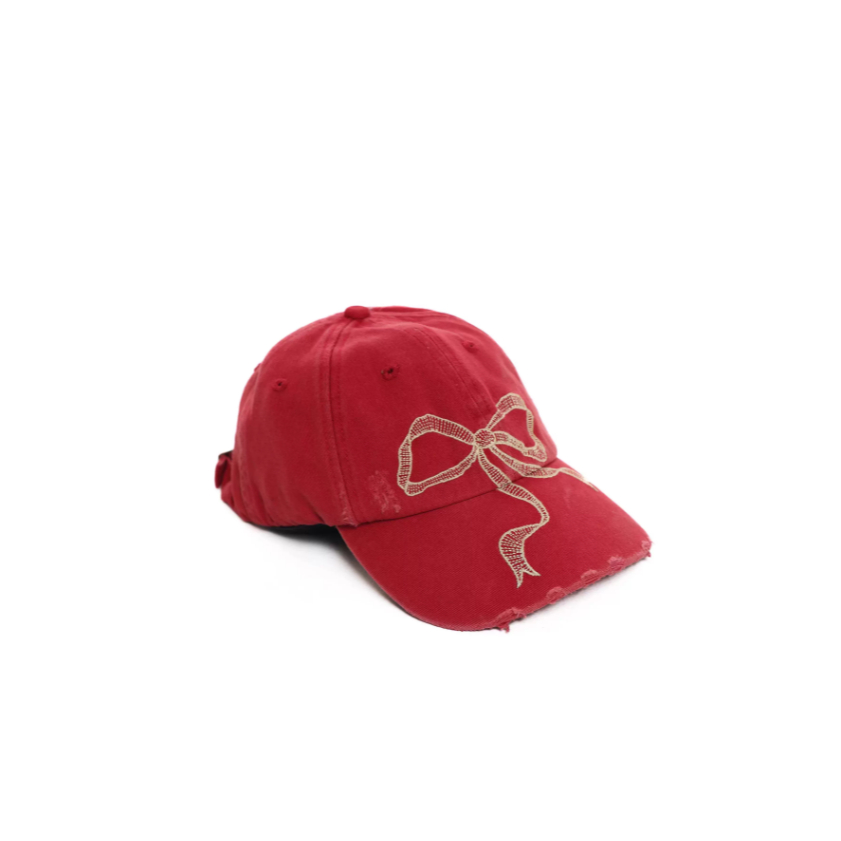 Classic bow baseball cap red - Moromoro