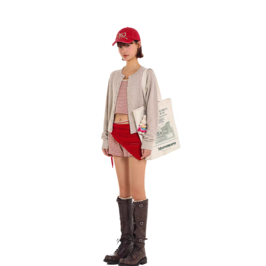 Classic bow baseball cap red - Moromoro