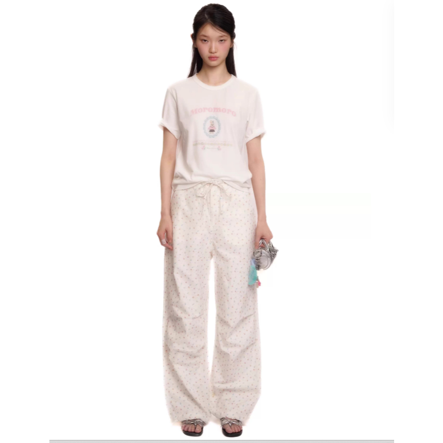 Retro Rabbit Print Overalls Trousers - Moromoro