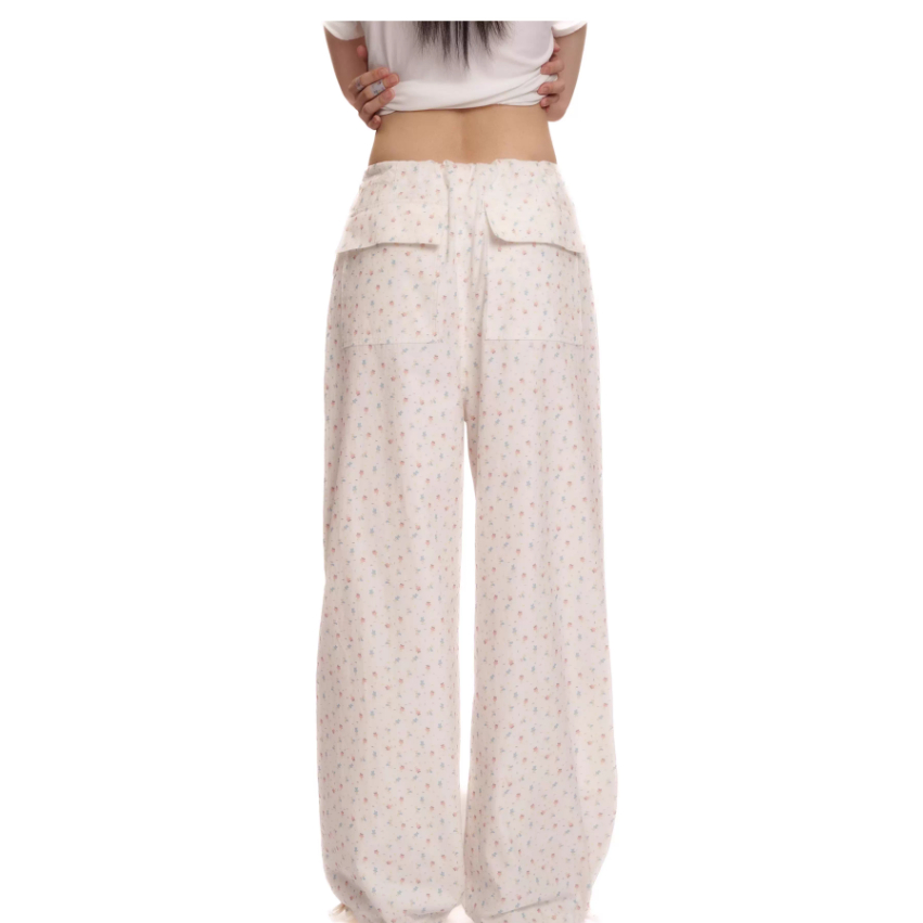 Retro Rabbit Print Overalls Trousers - Moromoro