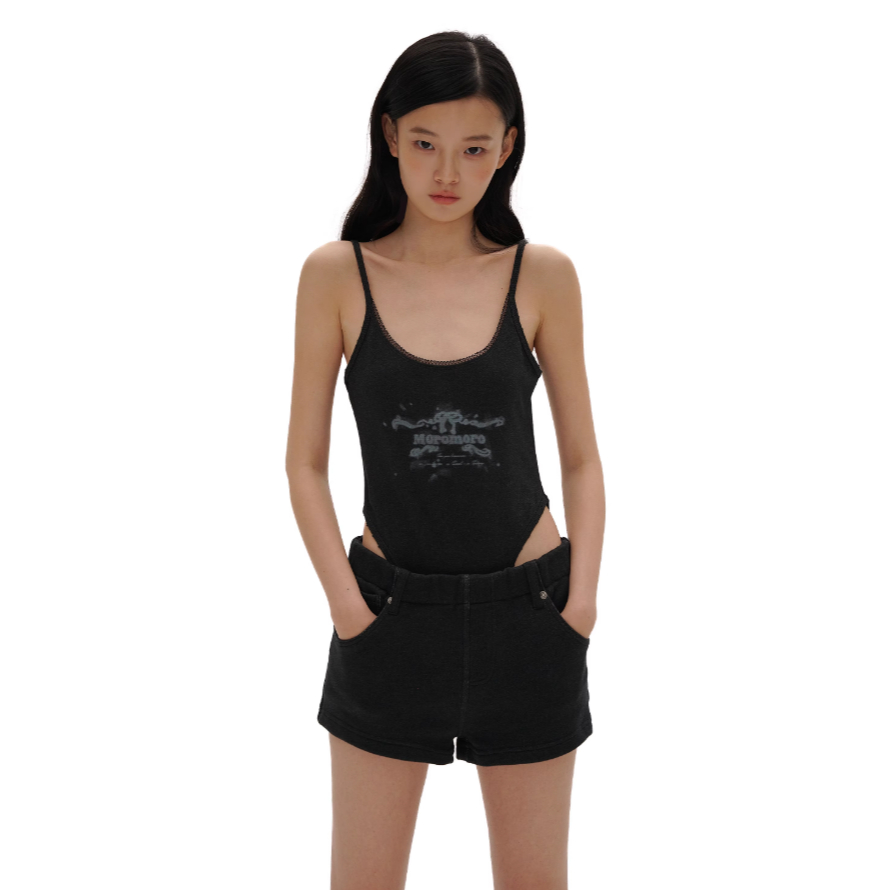 black printed Bodysuit - Moromoro