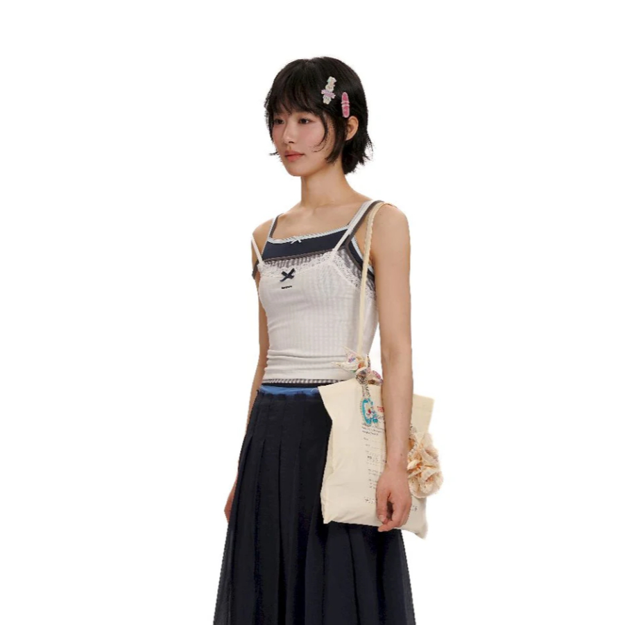 Floral yarn texture camisole - Moromoro