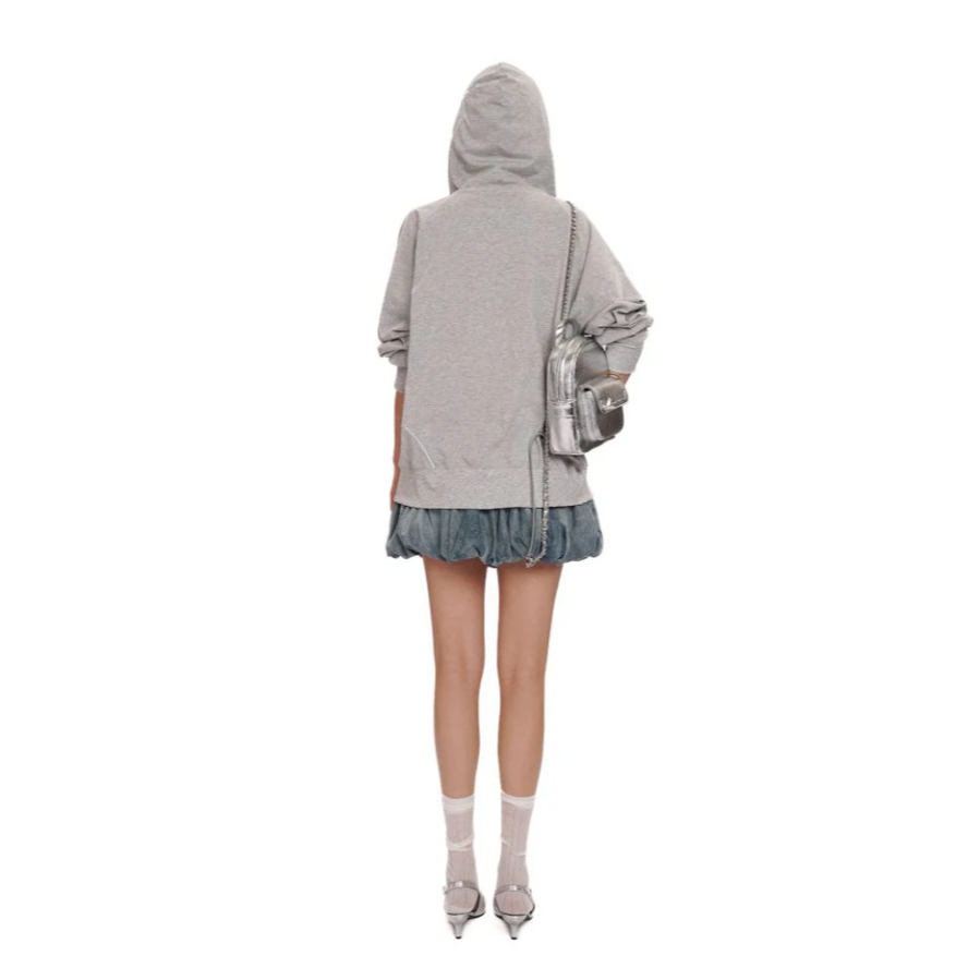 fluffy mini denim skirt - Moromoro