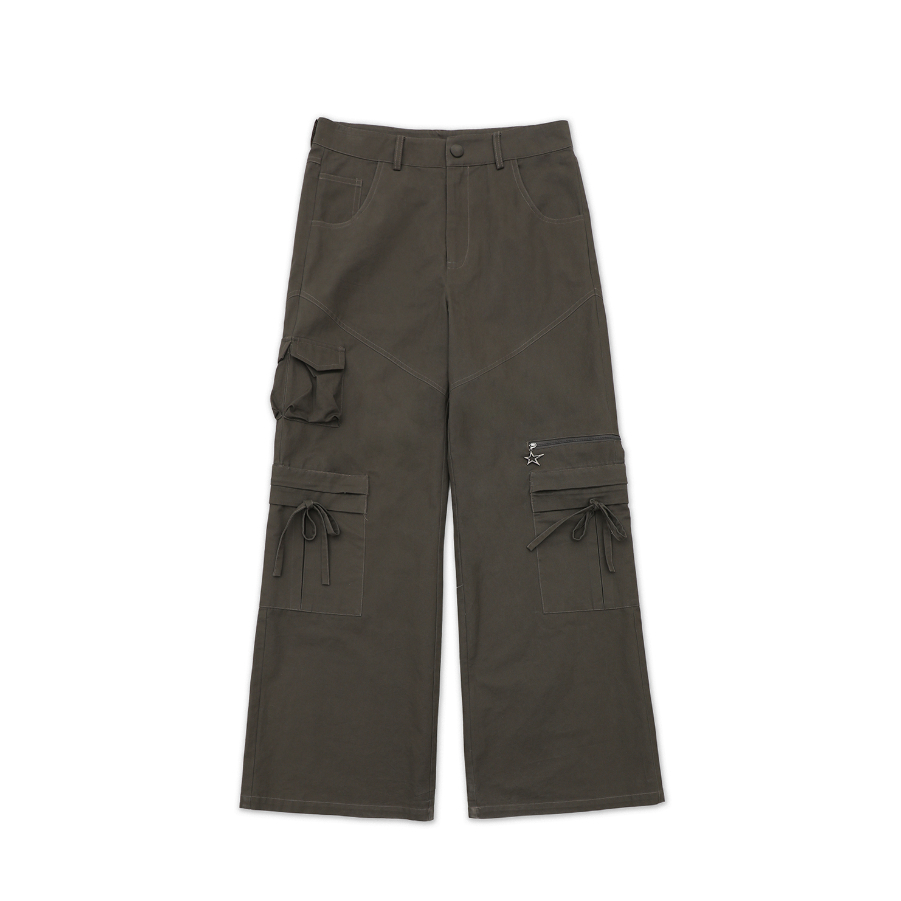 Bow tie multi-pocket functional star overalls - Moromoro