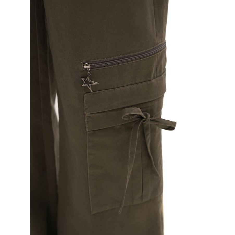 Bow tie multi-pocket functional star overalls - Moromoro