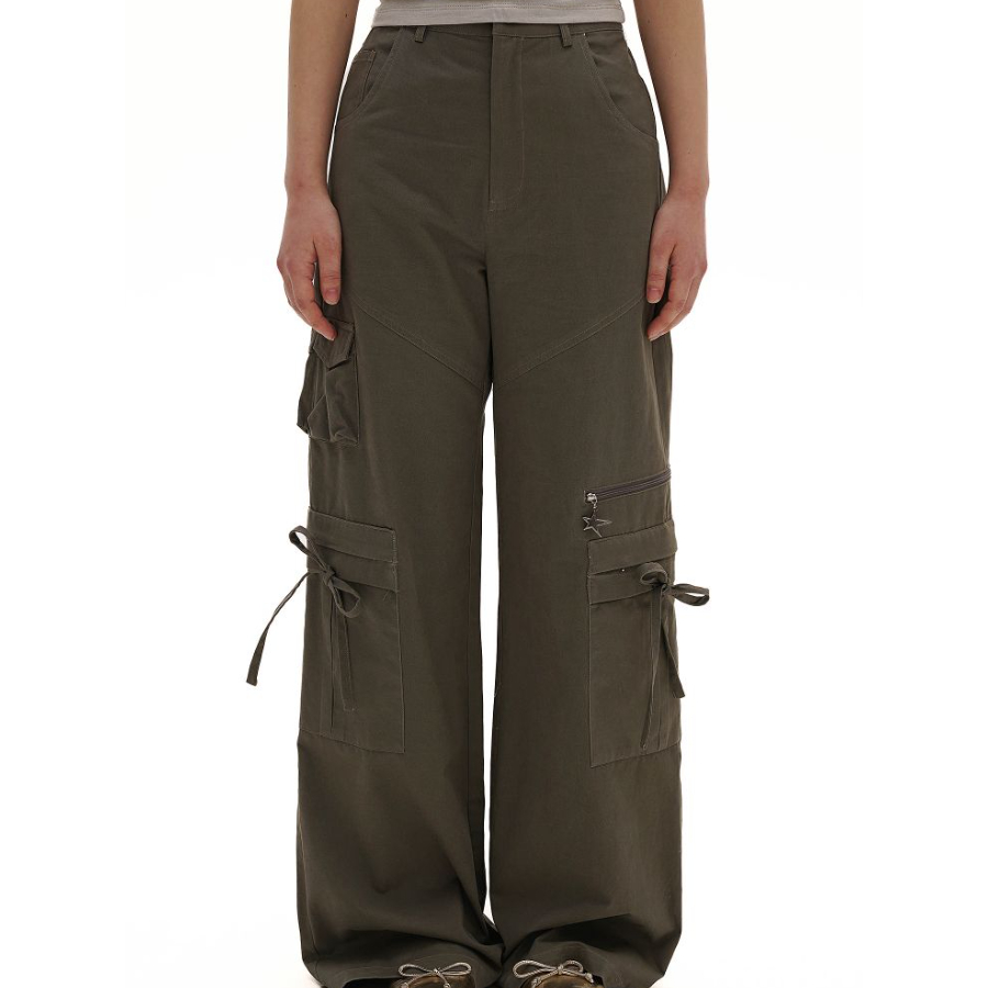 Bow tie multi-pocket functional star overalls - Moromoro