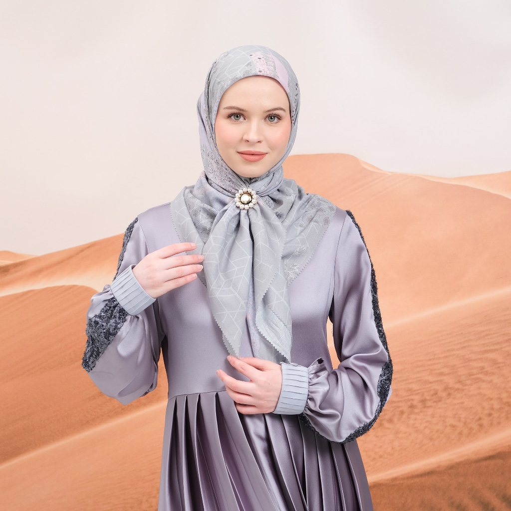 Shafira - Dilara Printed Scarf - Hijab Segi Empat Motif - Voal - Hard Box Packaging