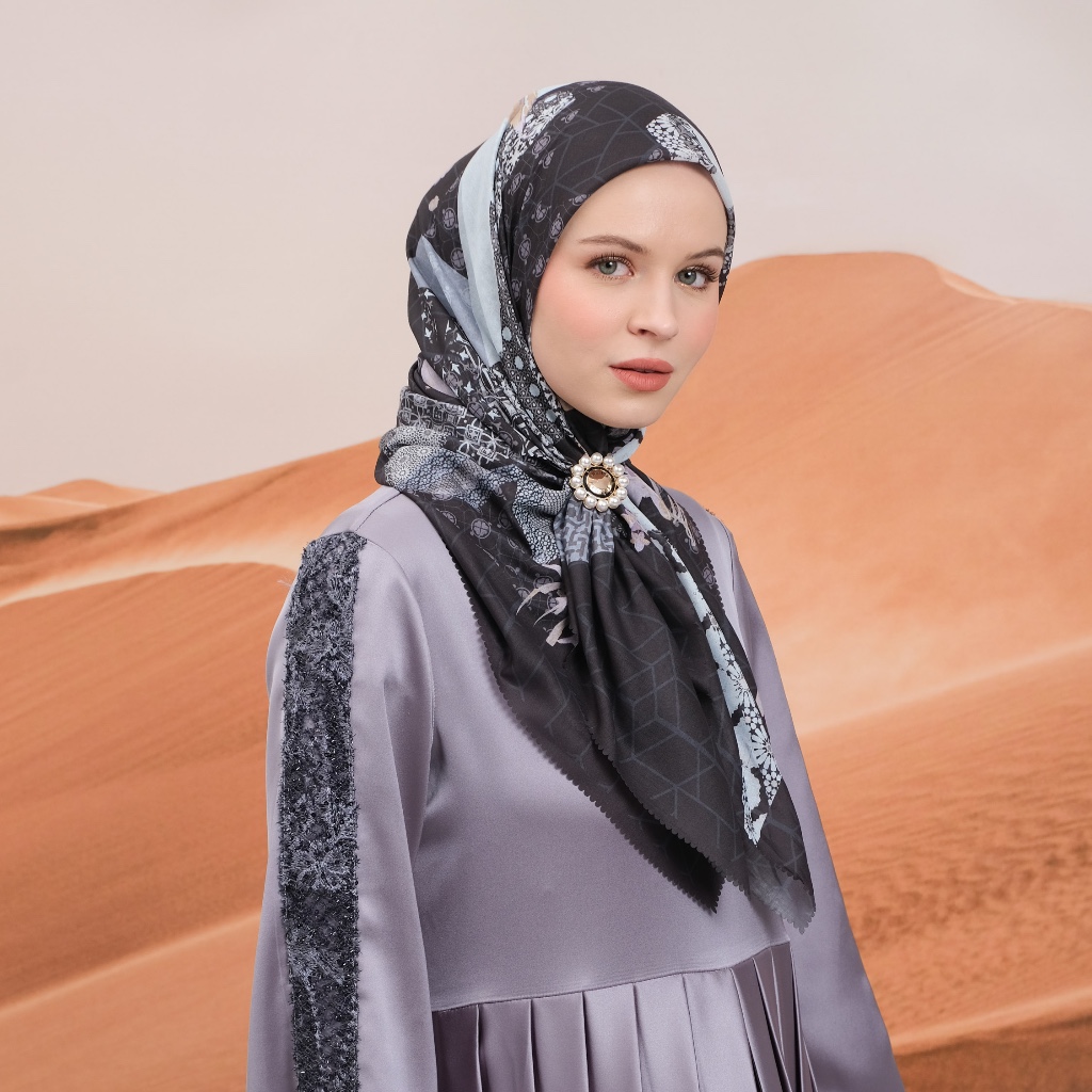 Shafira - Dilara Printed Scarf - Hijab Segi Empat Motif - Voal - Hard Box Packaging