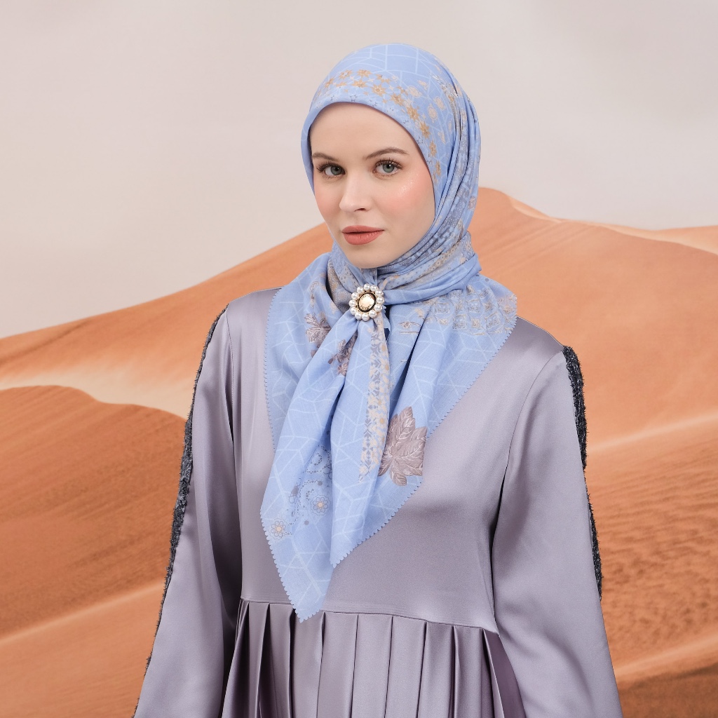 Shafira - Dilara Printed Scarf - Hijab Segi Empat Motif - Voal - Hard Box Packaging
