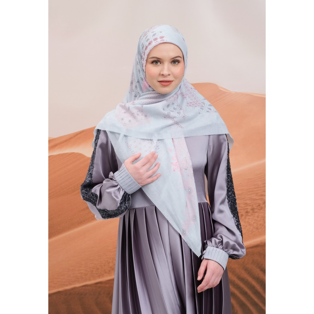 Shafira - Dilara Printed Scarf - Hijab Segi Empat Motif - Voal - Hard Box Packaging