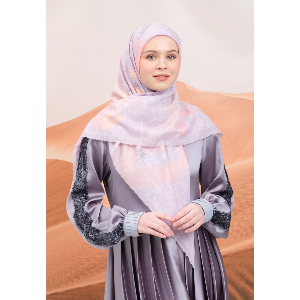 Shafira - Dilara Printed Scarf - Hijab Segi Empat Motif - Voal - Hard Box Packaging