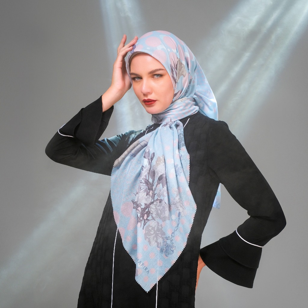 Shafira - Nessie Printed Scarf - Hijab Segi Empat Motif - Voal - Hard Box Packaging