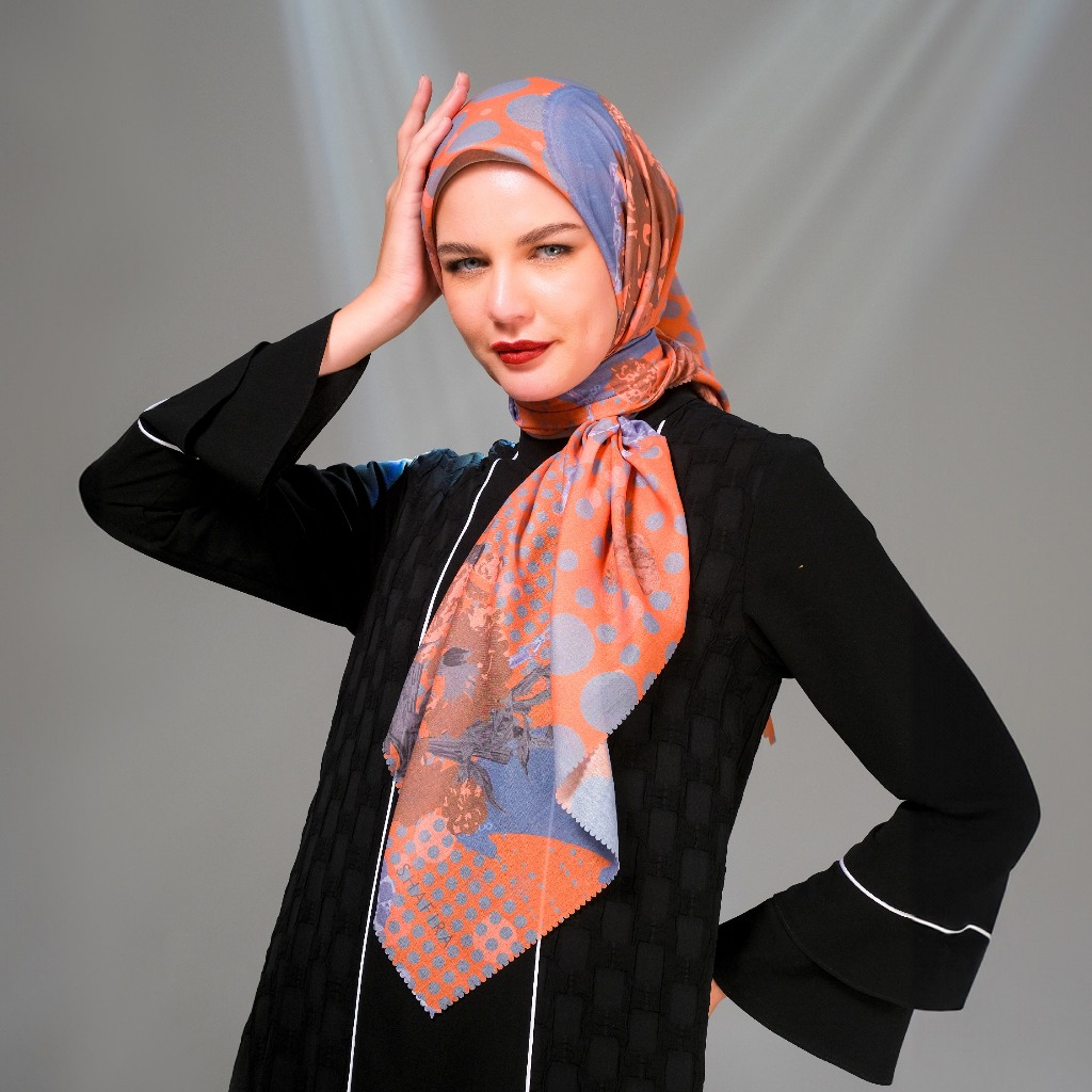 Shafira - Nessie Printed Scarf - Hijab Segi Empat Motif - Voal - Hard Box Packaging