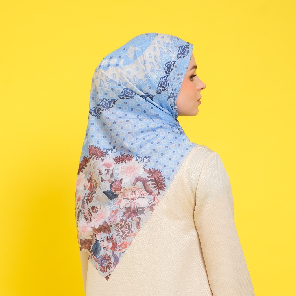 Shafira - Zemora Printed Scarf - Hijab Segi Empat Motif - Voal - Hard Box Packaging
