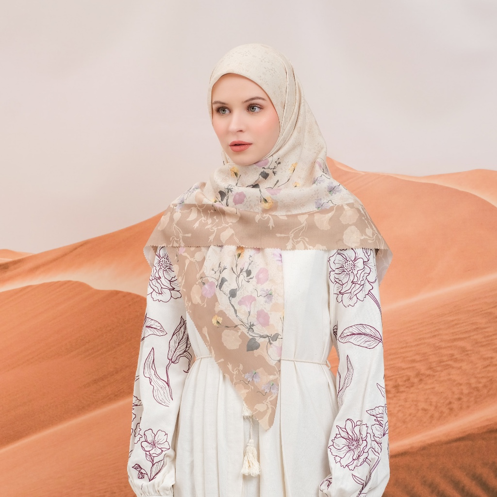 Shafira - Delilah Printed Scarf - Hijab Segi Empat Motif - Voal - Hard Box Packaging