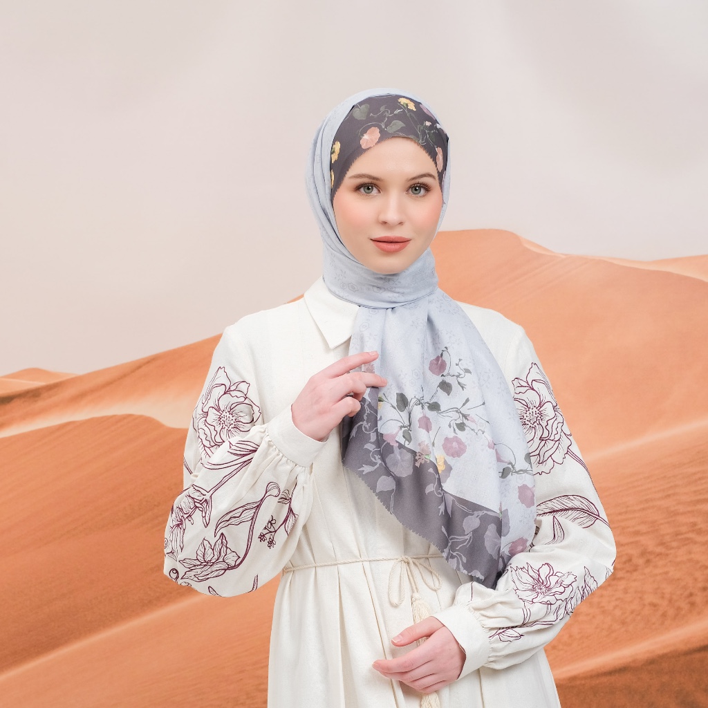 Shafira - Delilah Printed Scarf - Hijab Segi Empat Motif - Voal - Hard Box Packaging