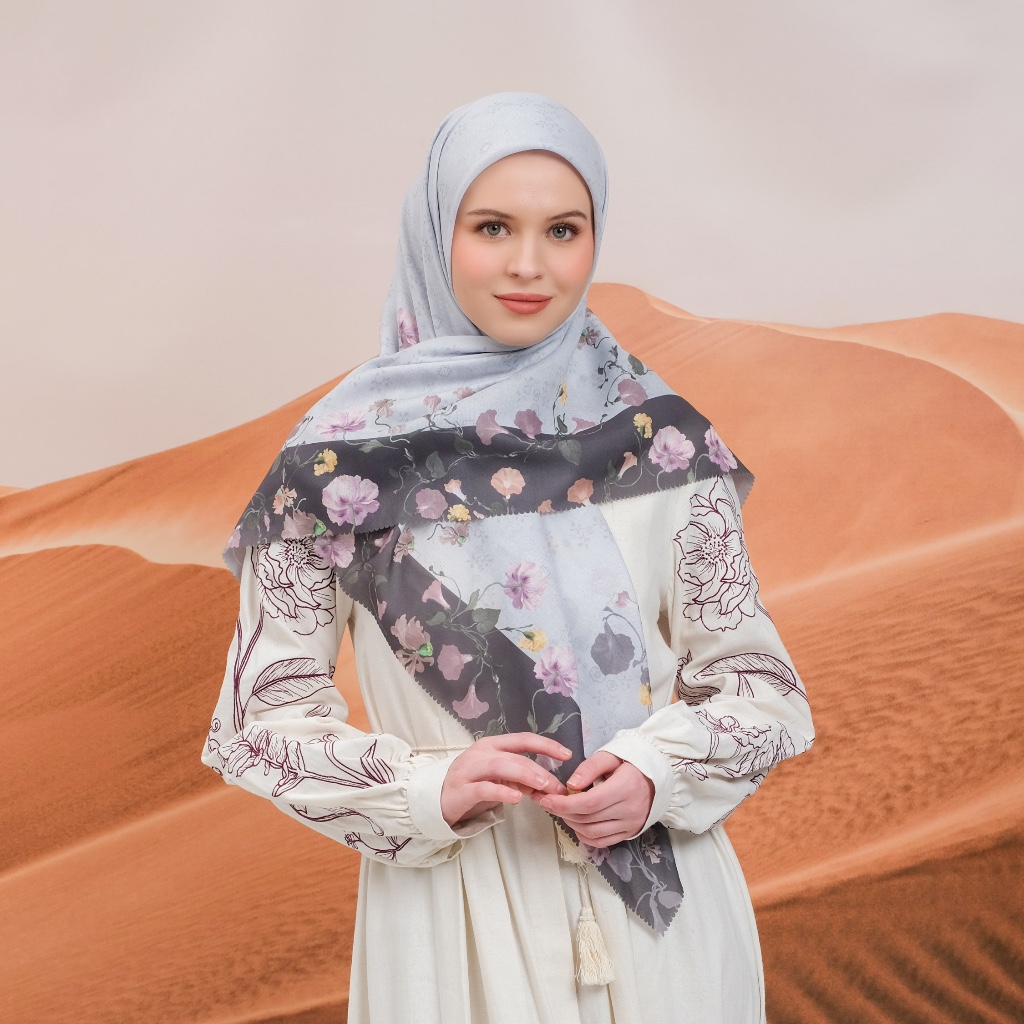 Shafira - Delilah Printed Scarf - Hijab Segi Empat Motif - Voal - Hard Box Packaging