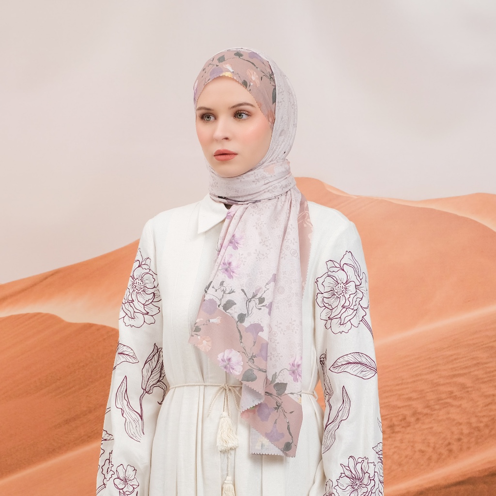 Shafira - Delilah Printed Scarf - Hijab Segi Empat Motif - Voal - Hard Box Packaging