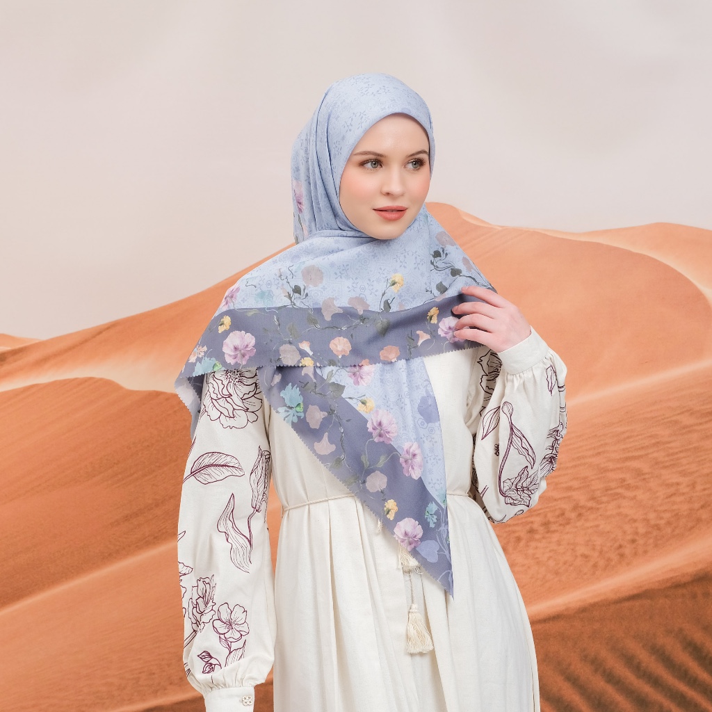 Shafira - Delilah Printed Scarf - Hijab Segi Empat Motif - Voal - Hard Box Packaging