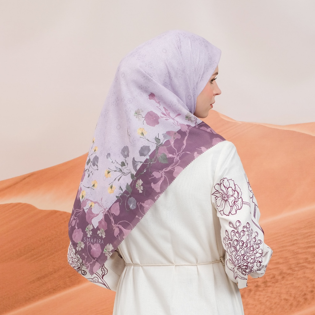 Shafira - Delilah Printed Scarf - Hijab Segi Empat Motif - Voal - Hard Box Packaging