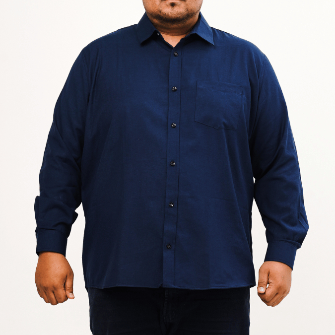 BIGG FELLAS Basic Oxford Long Sleeve Shirt Pria Big Size
