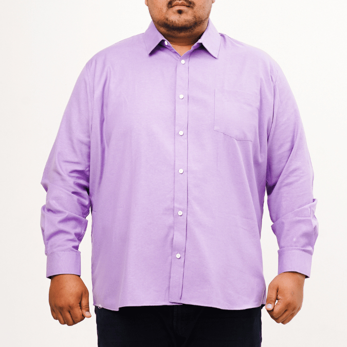 BIGG FELLAS Basic Oxford Long Sleeve Shirt Pria Big Size