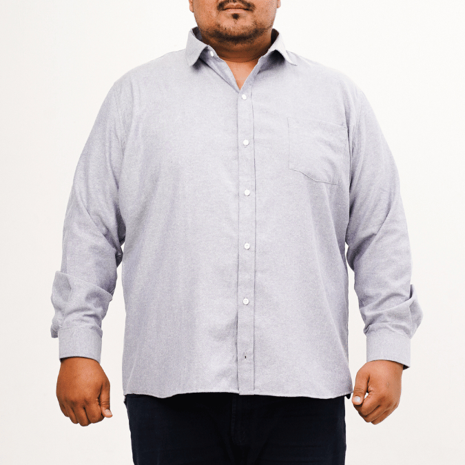 BIGG FELLAS Basic Oxford Long Sleeve Shirt Pria Big Size