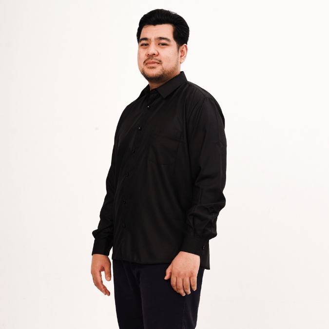 BIGG FELLAS Basic Toyobo Long Sleeve Shirt Pria Big Size