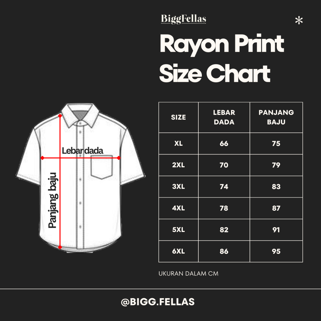 BIGG FELLAS Printed Shirt Pria Big Size