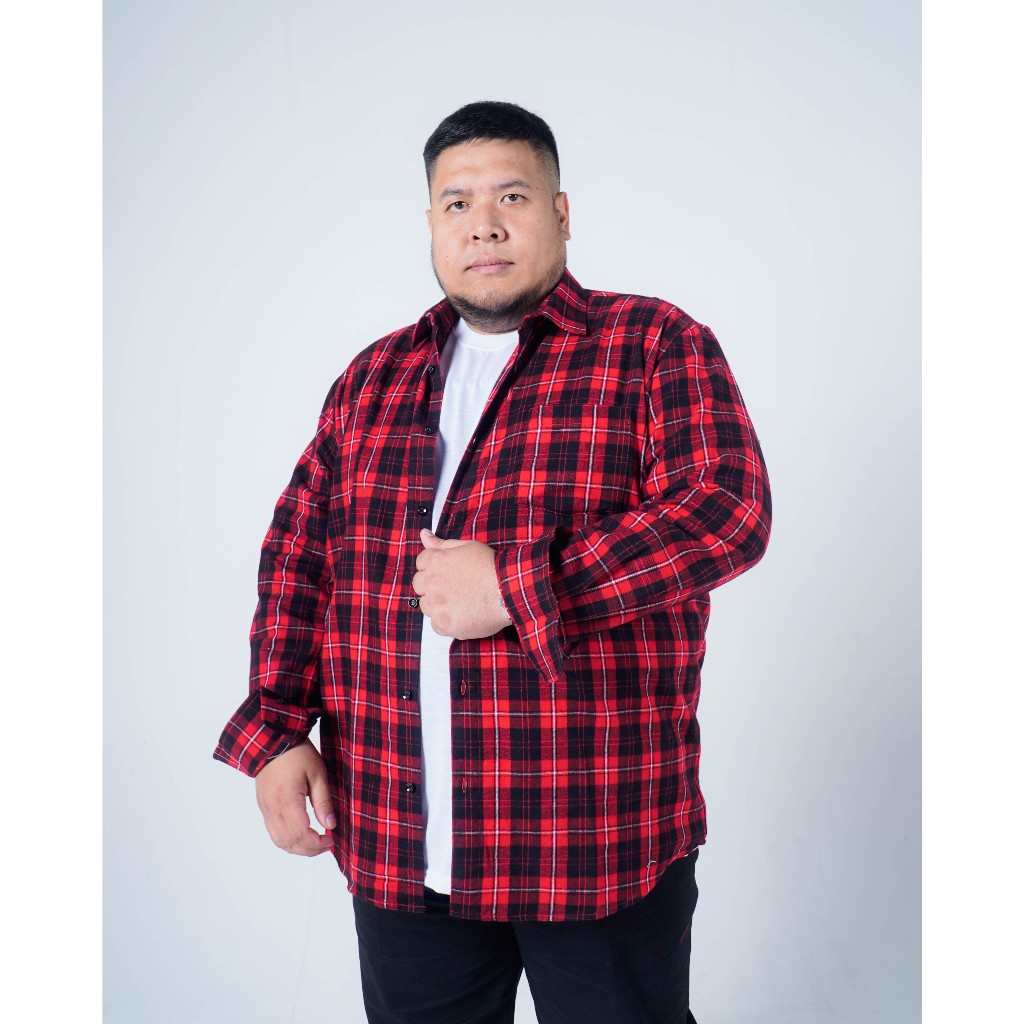 BIGG FELLAS Kemeja Pria Big Size Lengan Panjang Basic Flannel