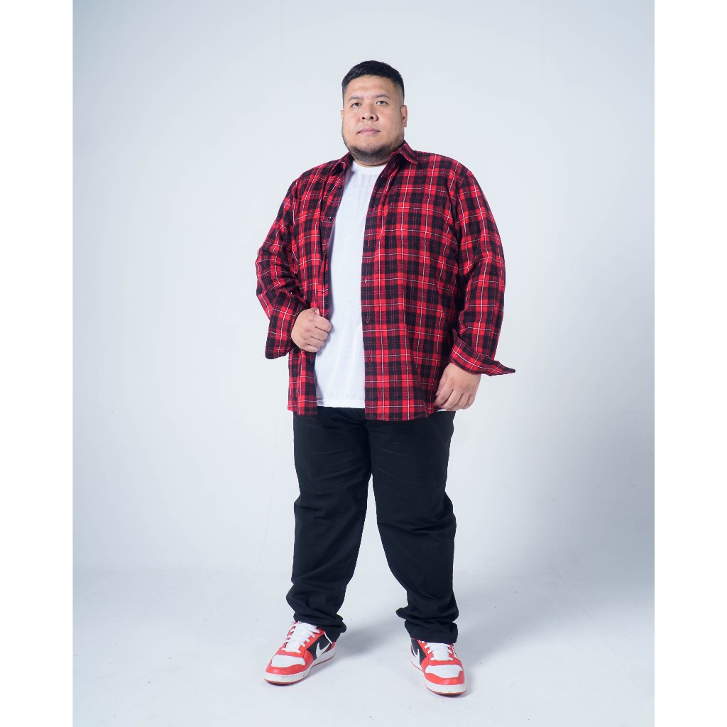BIGG FELLAS Kemeja Pria Big Size Lengan Panjang Basic Flannel