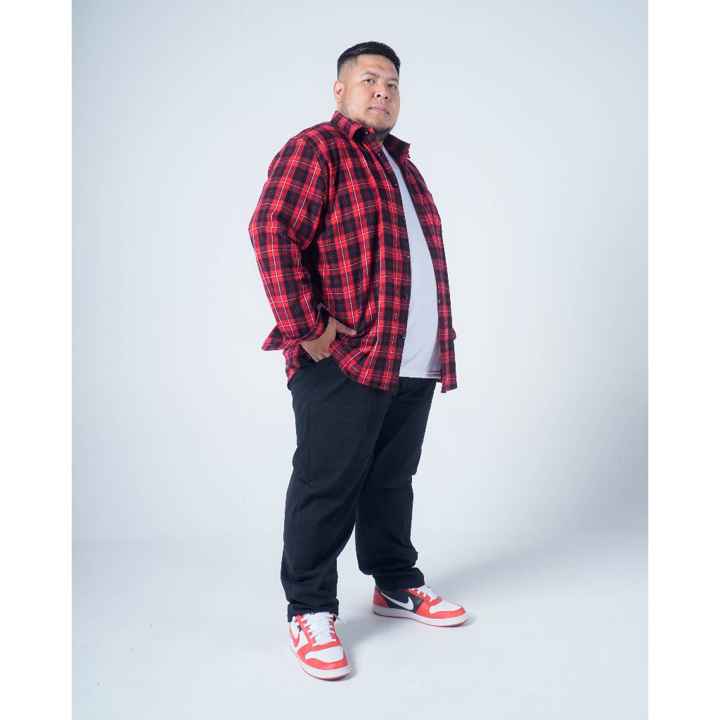 BIGG FELLAS Kemeja Pria Big Size Lengan Panjang Basic Flannel