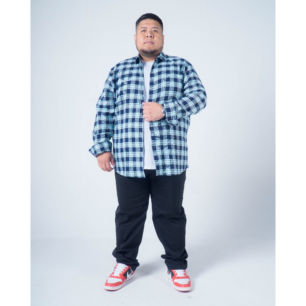 BIGG FELLAS Kemeja Pria Big Size Lengan Panjang Basic Flannel