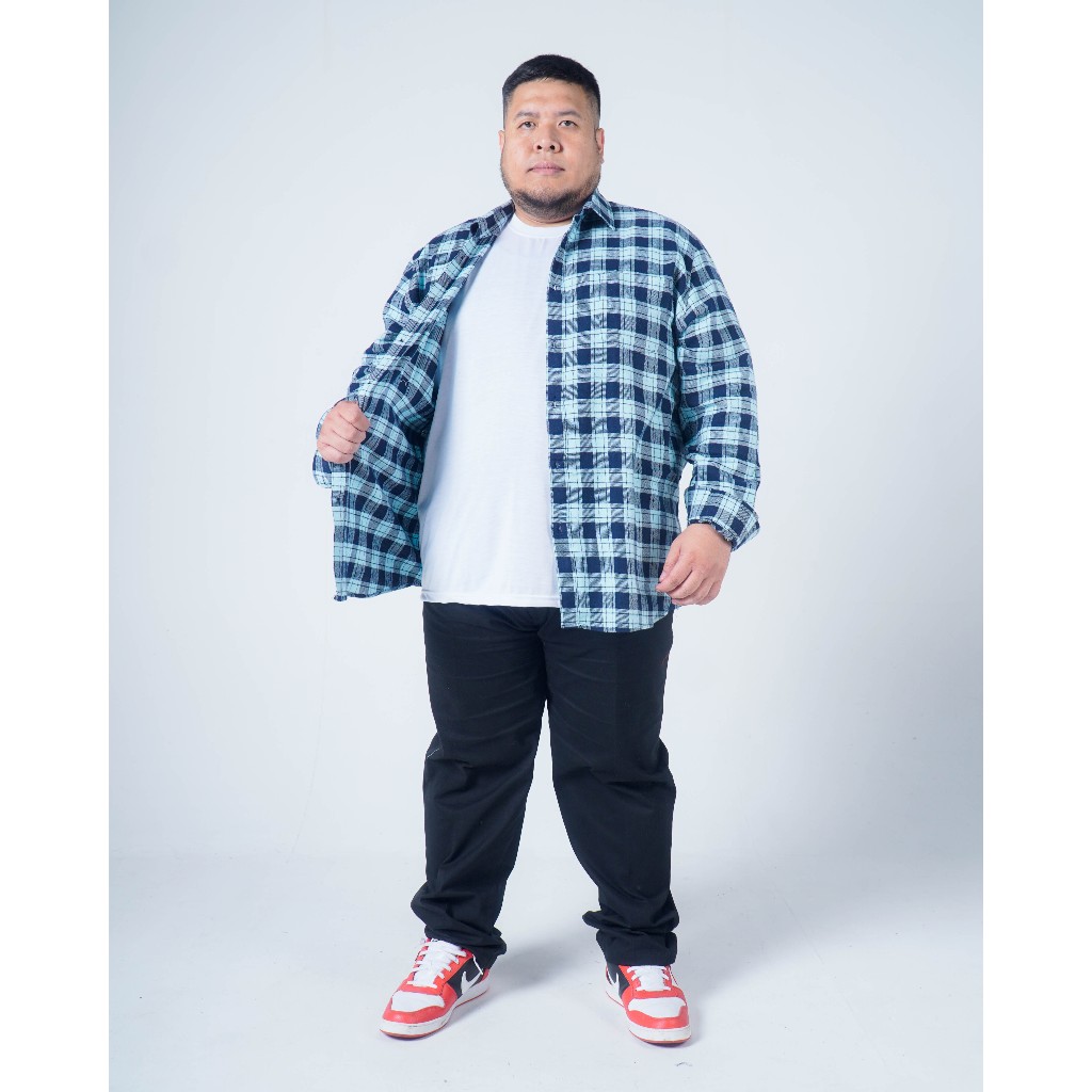 BIGG FELLAS Kemeja Pria Big Size Lengan Panjang Basic Flannel