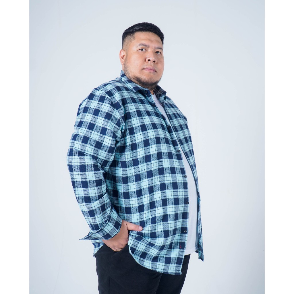 BIGG FELLAS Kemeja Pria Big Size Lengan Panjang Basic Flannel